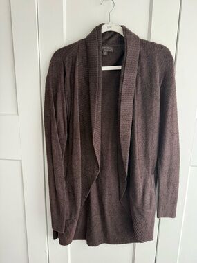 Barefoot Dreams Chocolate Brown Cozy Open-Front Cardigan